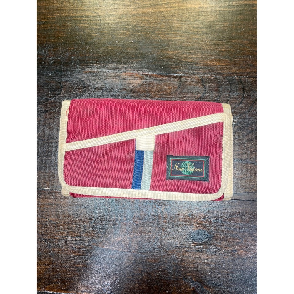New Visions‎ Burgundy Canvas Tri Fold Organizer Wallet Pouch